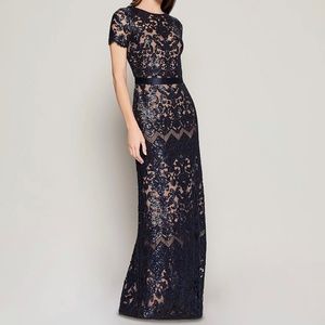 Tadashi Shoji Navy Blue Lace Dress